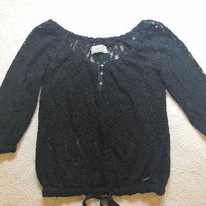 abercrombie and fitch see through lace shirt